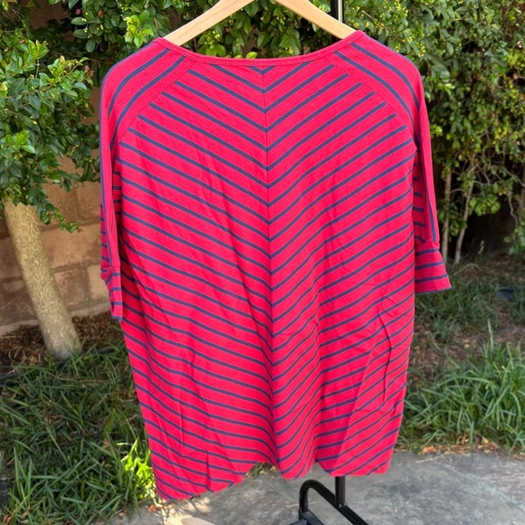 Hanna Andersson Top Size Medium Red & Blue Striped Dolman Sleeves Comfy Stretchy - Picture 4 of 4